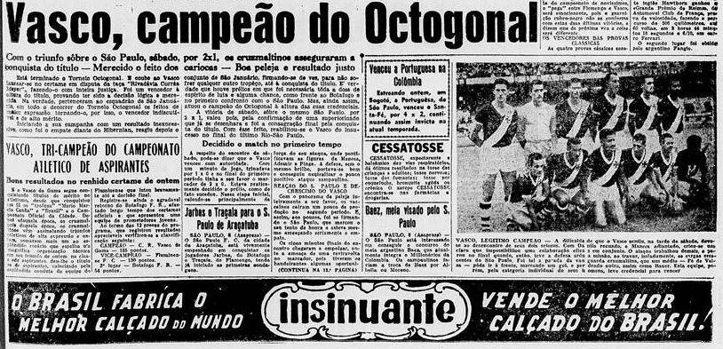 VASCO QUER SER RECONHECIDO PELA FIFA COMO CAMPEÃO MUNDIAL DE 1953